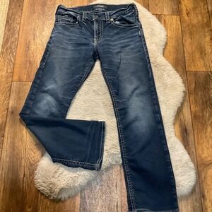 Silver Jeans Zac Size 31 Men's Dark Wash Relaxed Straight Leg